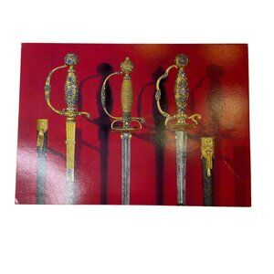 Vintage Postcard Russian Ceremonial Swords St Petersburg Jewelry u  Non Topograp
